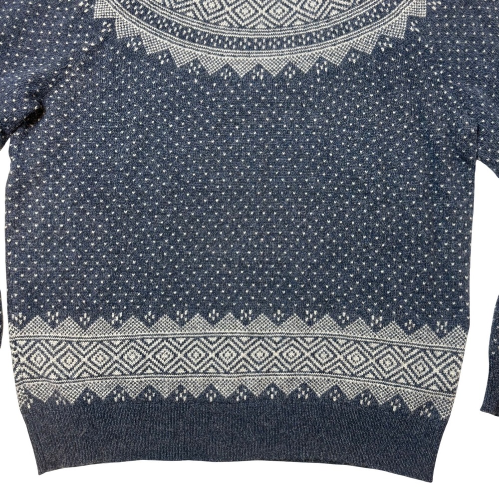 J.Crew Mercantile Lambswool Blend Fair Isle Nordic Sweater Mens XL‎ Navy Blue - Picture 3 of 6